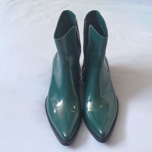 CALVIN KLEIN ALDEN BOX CALF GREEN HIGH TOP CASUAL DRESS BOOTS New No Tag